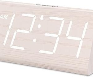 DreamSky Wooden Digital Alarm Clocks for Bedrooms