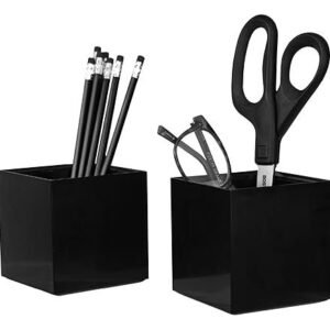 Bostitch Office Konnect Pencil Cup Desk Organizer, Pen Cup, 2-Pack, Black