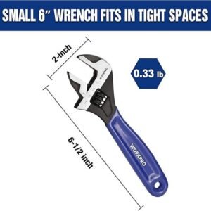 WORKPRO 2-piece Adjustable Wrench Set, 6-Inch & 10-Inch Wrenches