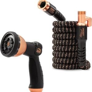 Copper Bullet Expandable Garden Hose 25 FT w/10 Pattern Thumb Spray Nozzle