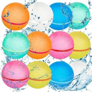 12 PCS Reusable Water Balloons Balls, Soft Silicone Quick Fill Balloons Splash Summer Party Gift Pool