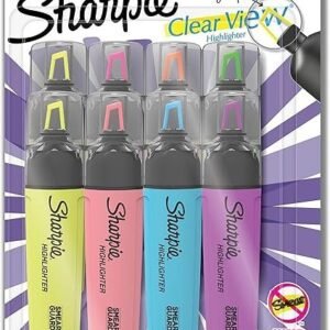 8 Sharpie Highlighter, Clear View Highlighter with See-Through Chisel Tip