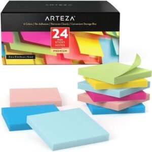 ARTEZA Sticky Notes, Assorted Colors, 100 Sheets