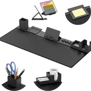 KDD Desk Pad and Organizer Set, 6 in 1 Mouse Mat with Magnetic Desktop Storage Accessories