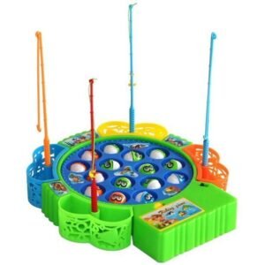 Fishing Game Toy Set With Single-Layer Rotating Board
